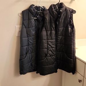 Zelos puffer vests set of 2 XL black and dark green